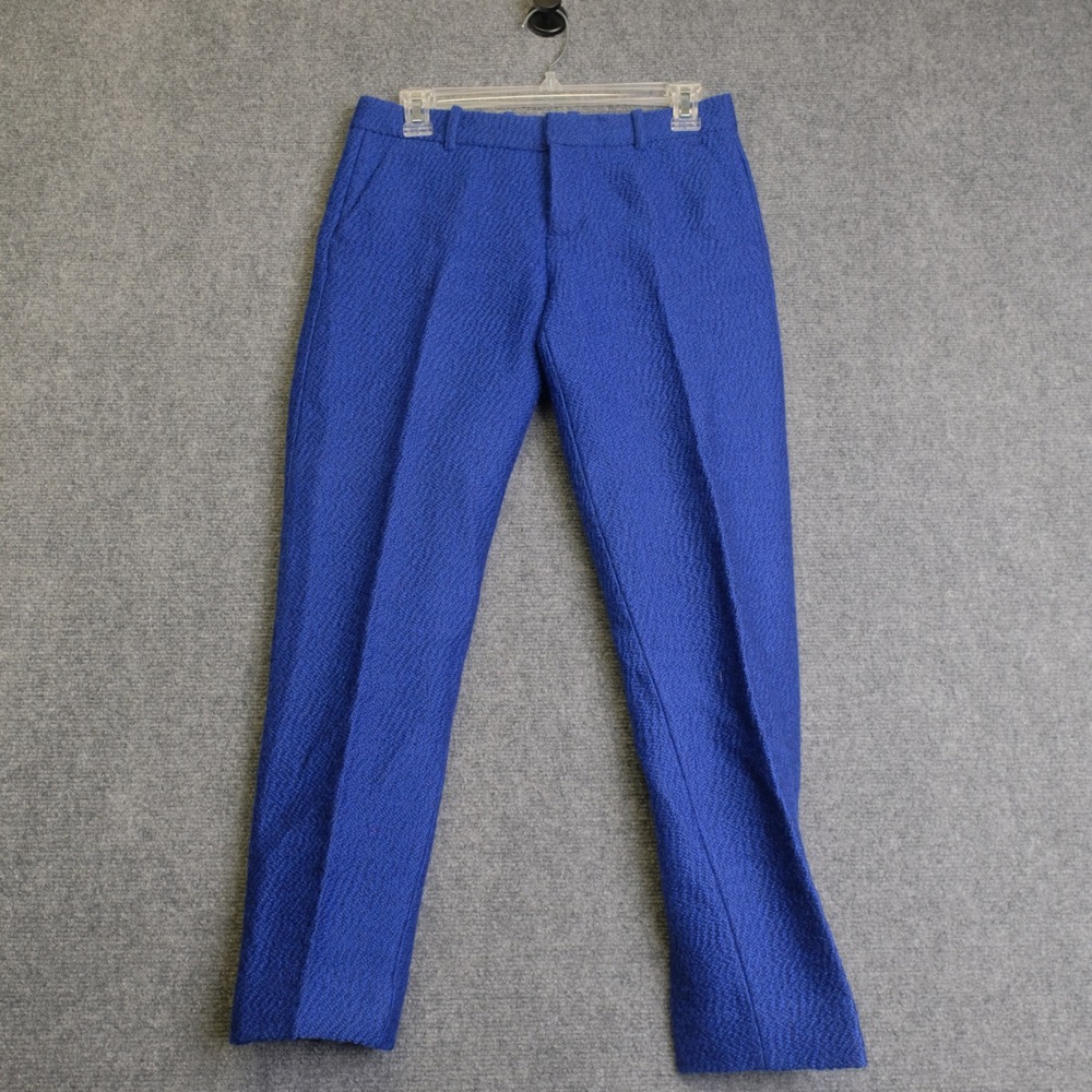 J Crew Pants Womens 0 Blue Trousers Wool Blend Business Office Career Fitted